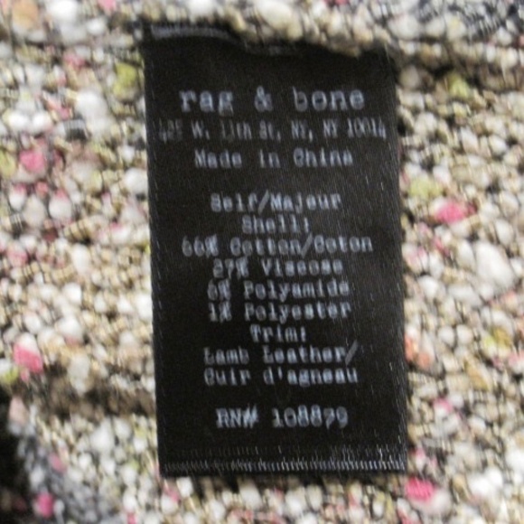 Rag & Bone Lori Tweed Leather Trim Moto Jacket - Picture 13 of 15